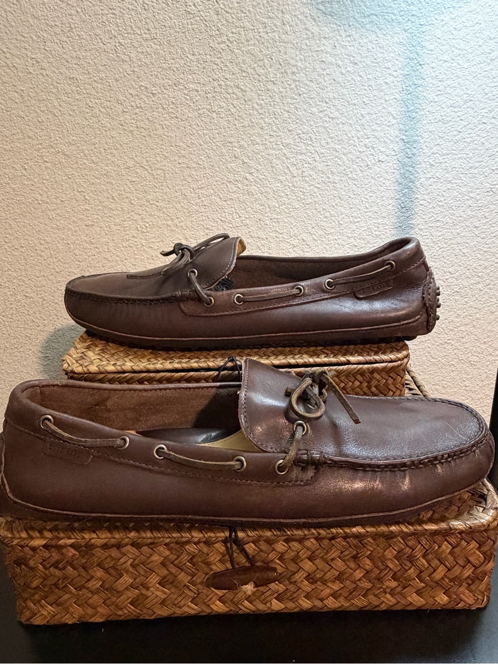 Men's Brown Leather Driving Loafers